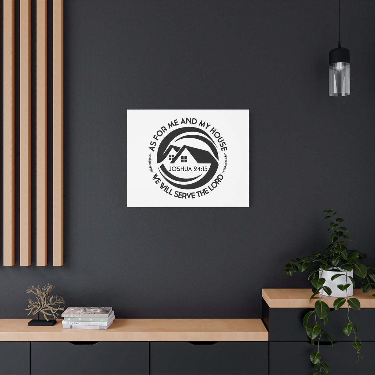 Scripture Canvas We Will Serve The Lord Joshua 24:15 Christian Wall Art Bible Verse Print Ready to Hang