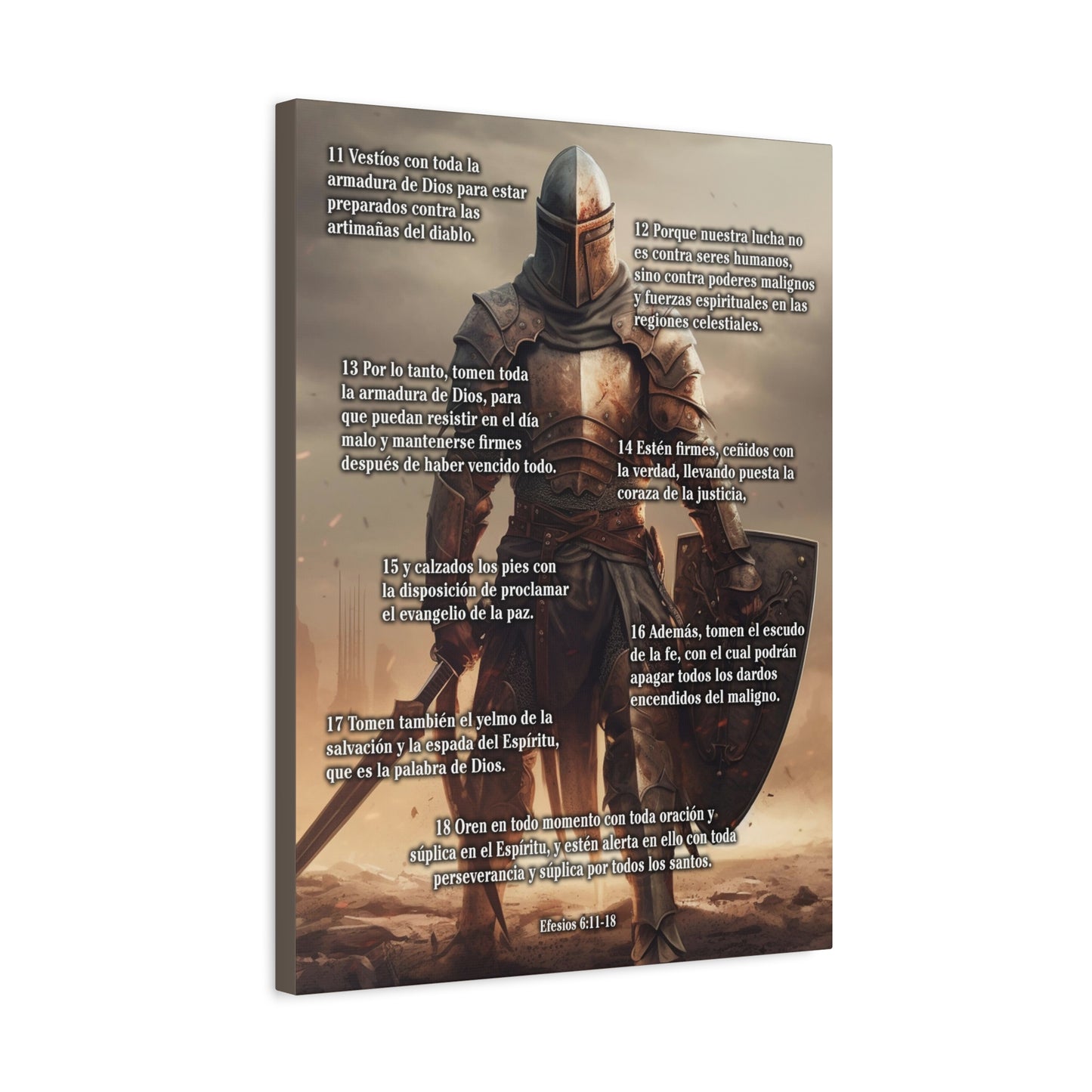 Scripture Walls Armour Of God Ephesians 6:11-18 Standing Warrior Spanish Christian Wall Art Print Ready to Hang Unframed