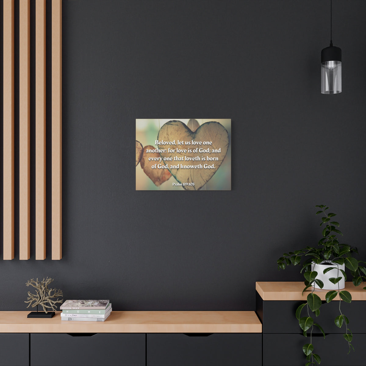 Scripture Canvas Love One Another 1 John 4:7 Christian Wall Art Bible Verse Print Ready to Hang