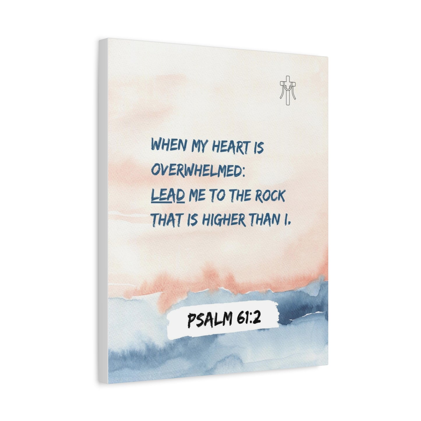Scripture Walls Psalm 61:2 Lead Me to the Rock Bible Verse Canvas Christian Wall Art Ready to Hang Unframed