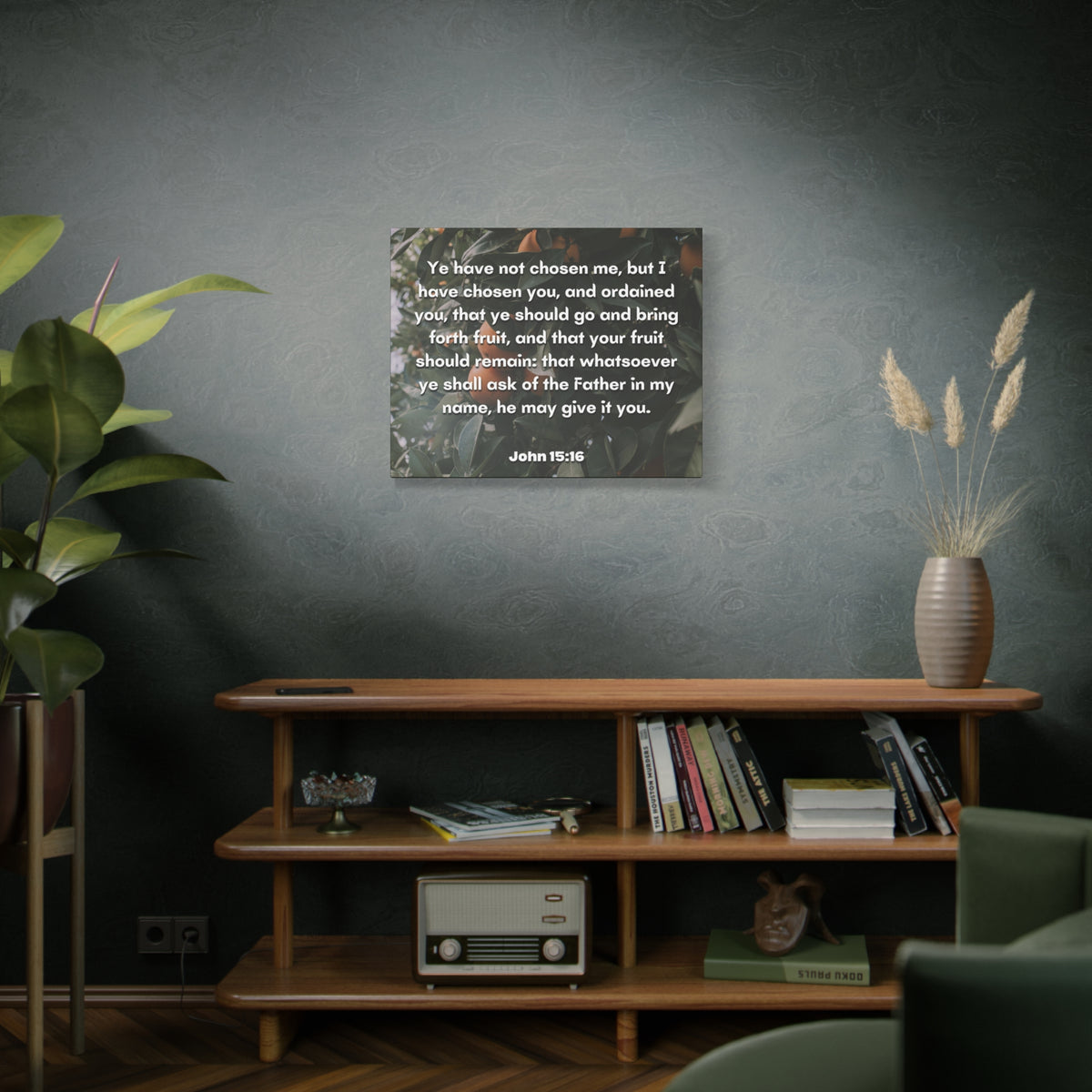 Scripture Canvas The Father John 15:16 Christian Wall Art Bible Verse Print Ready to Hang