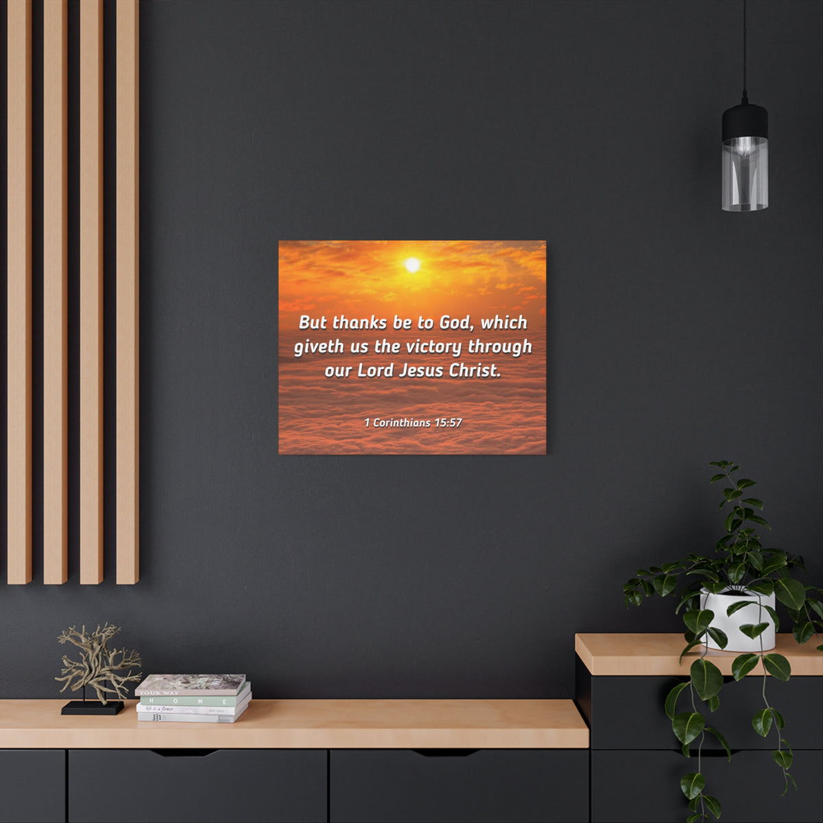 Scripture Canvas The Victory 1 Corinthians 15:57 Christian Wall Art Bible Verse Print Ready to Hang