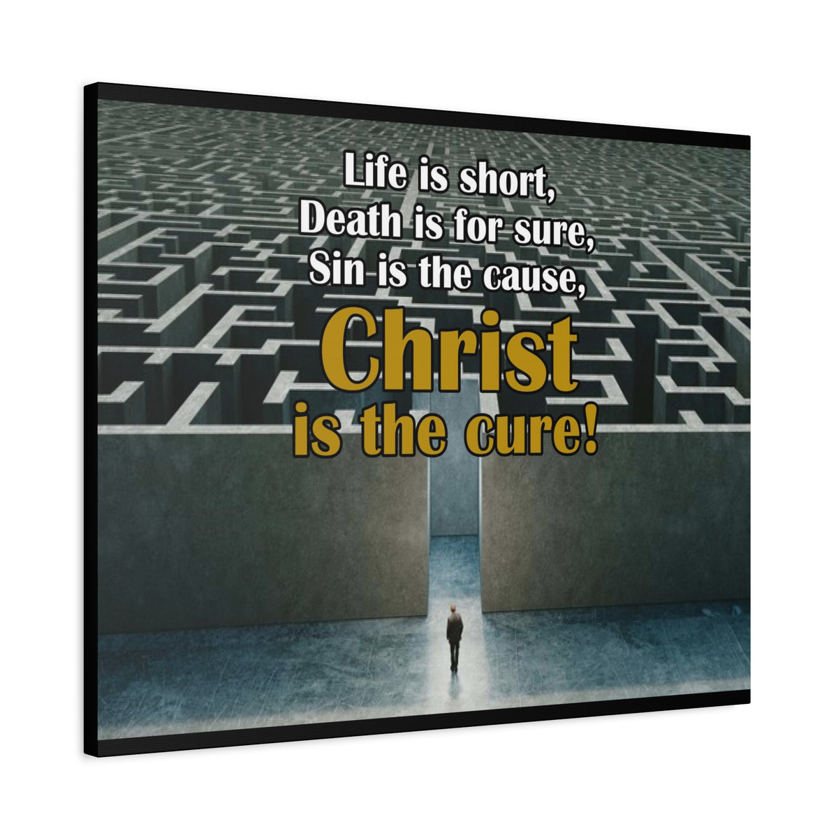Scripture Canvas Christ Cures Romans 6:23 Christian Wall Art Bible Verse Print Ready to Hang