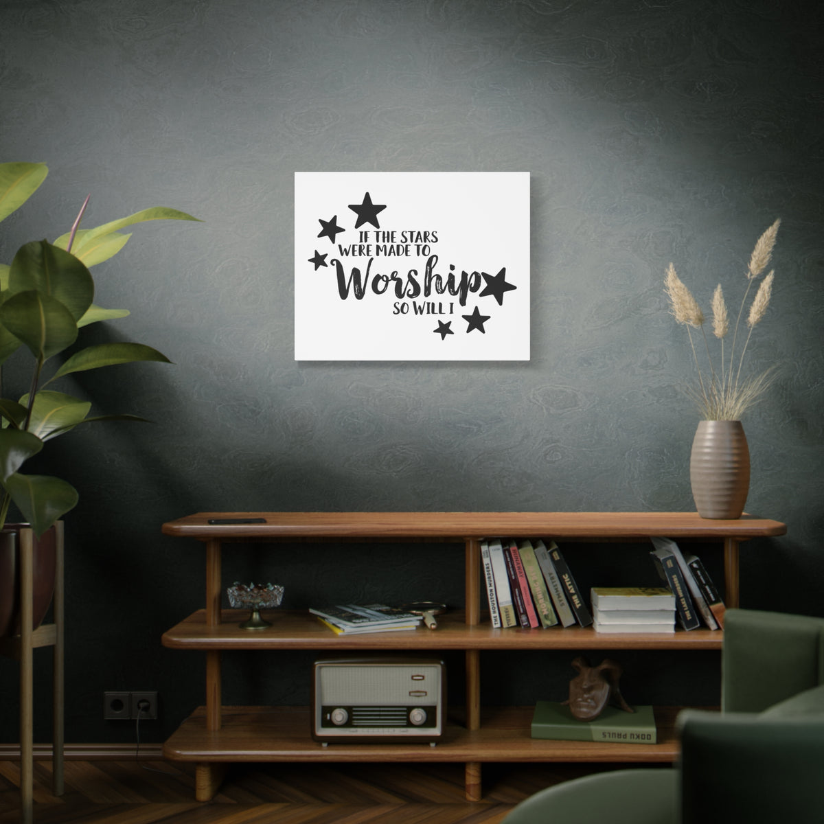 Scripture Canvas If The Stars Were Made To Worship So Will I Psalms 148:3-6 Christian Wall Art Print Ready to Hang