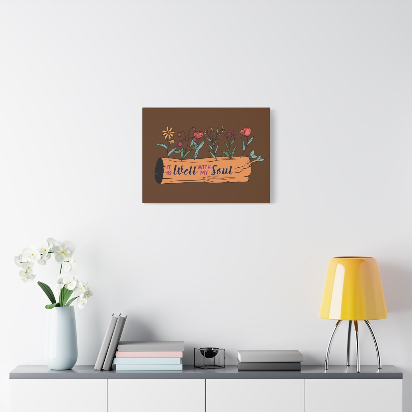 Scripture Canvas With My Soul Flower Psalm 42:7 Christian Wall Art Bible Verse Print Ready to Hang