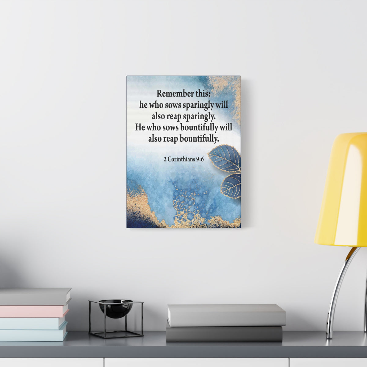Scripture Canvas Reap What You Sow 2 Corinthians 9:6 Christian Wall Art Bible Verse Print Ready to Hang
