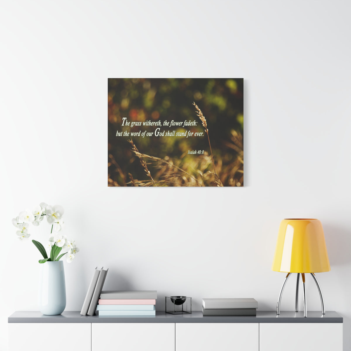 Scripture Canvas Word Of Our God Isaiah 40:8 Christian Wall Art Bible Verse Print Ready to Hang