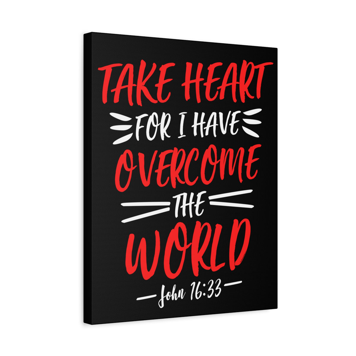 Scripture Canvas Overcome The World John 16:33 Christian Wall Art Bible Verse Print Ready to Hang