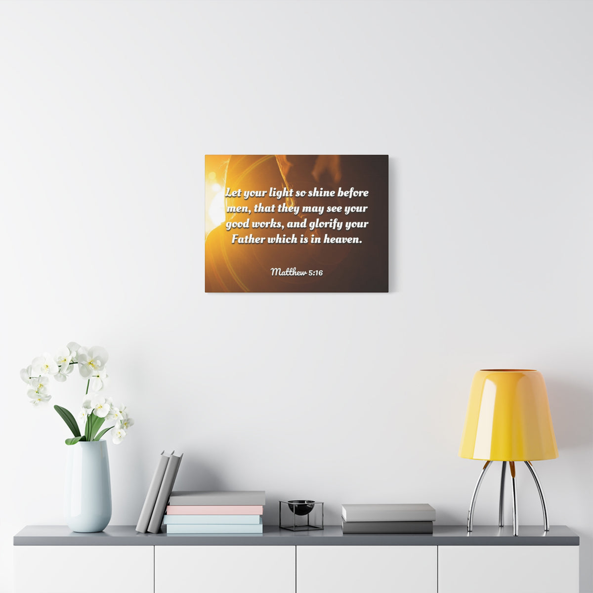 Scripture Canvas Glorify Your Father Matthew 5:16 Christian Wall Art Bible Verse Print Ready to Hang