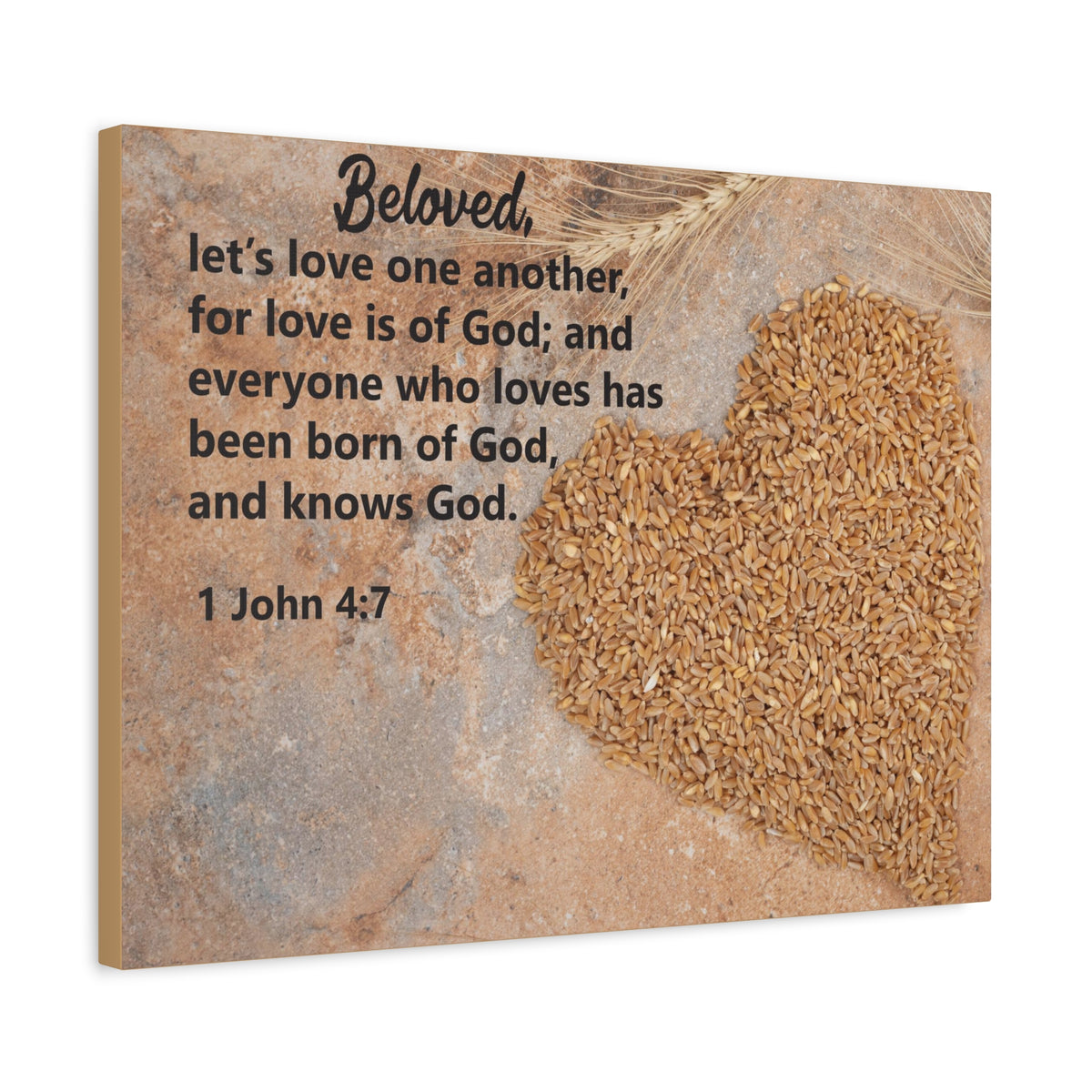 Scripture Canvas Let's Love One Another 1 John 4:7 Christian Wall Art Bible Verse Print Ready to Hang
