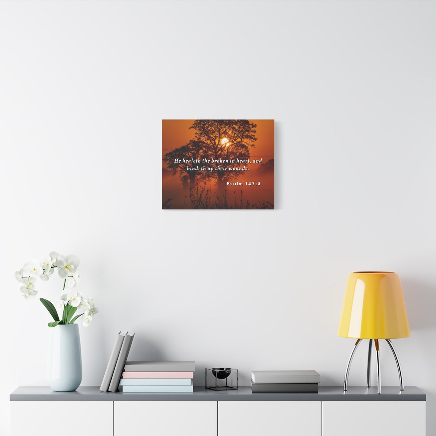 Scripture Walls He Healeth Psalm 147:3 Bible Verse Canvas Christian Wall Art Ready to Hang
