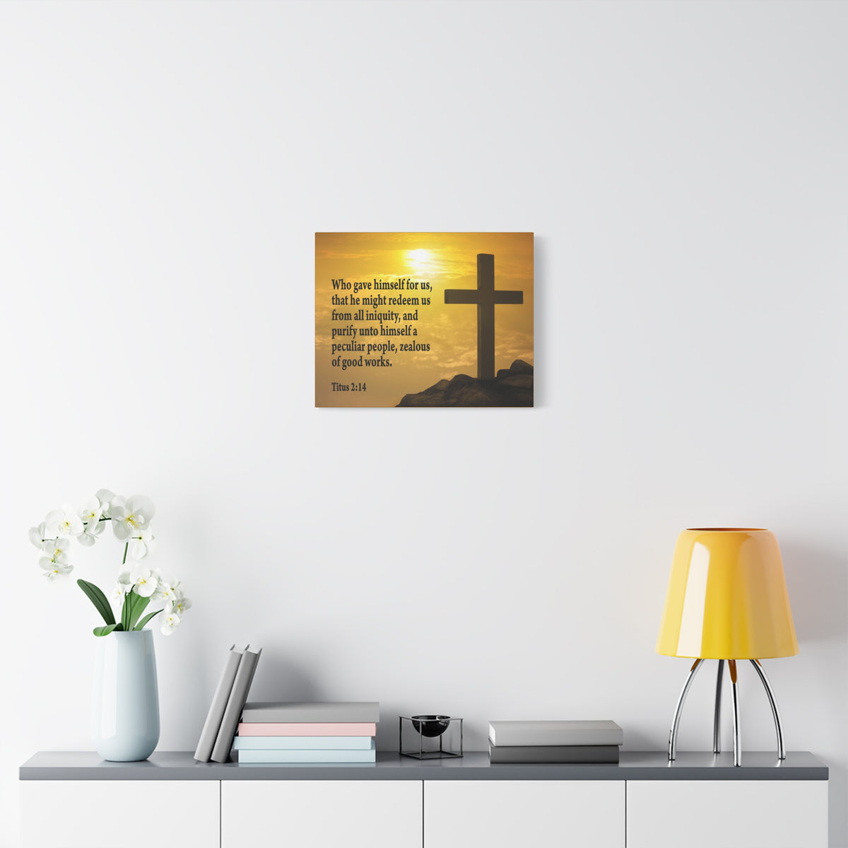 Scripture Canvas Peculiar People Titus 2:14 Christian Wall Art Bible Verse Print Ready to Hang