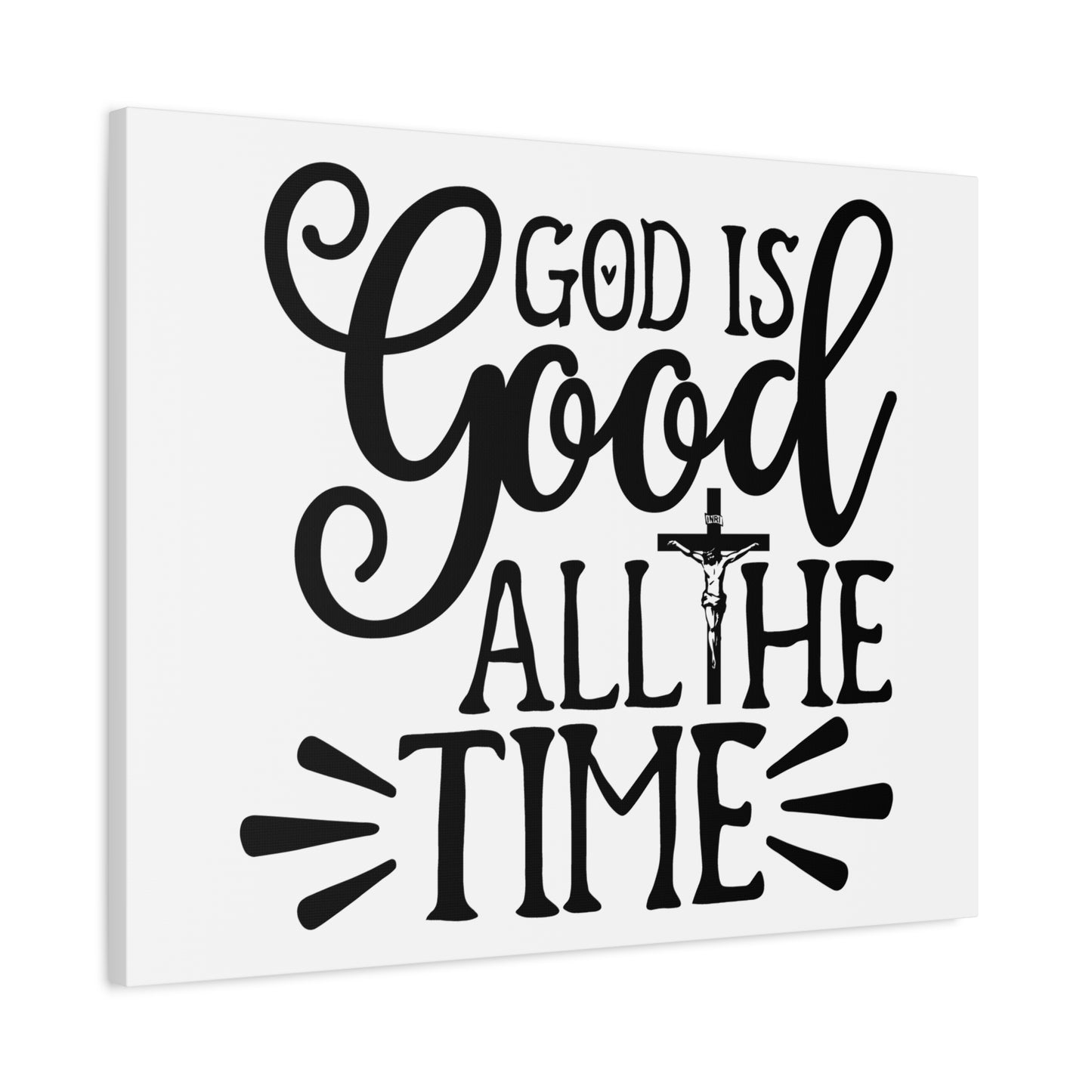 Scripture Walls God Is Good All The Time Psalm 34:8 Cross Christian Wall Art Print Ready to Hang