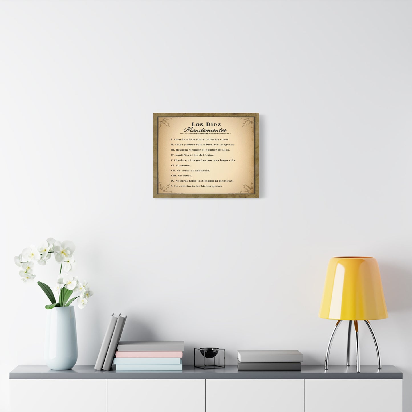 Los Diez Mandamientos 10 Commandments Spanish Christian Wall Art Print Ready to Hang