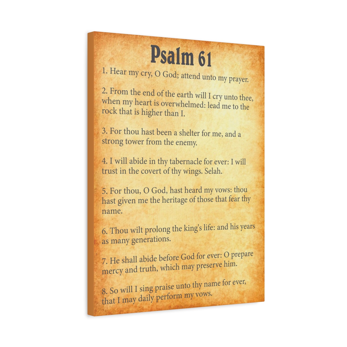 Scripture Walls Psalm 61 Gold Bible Chapter Canvas Christian Wall Art Ready to Hang