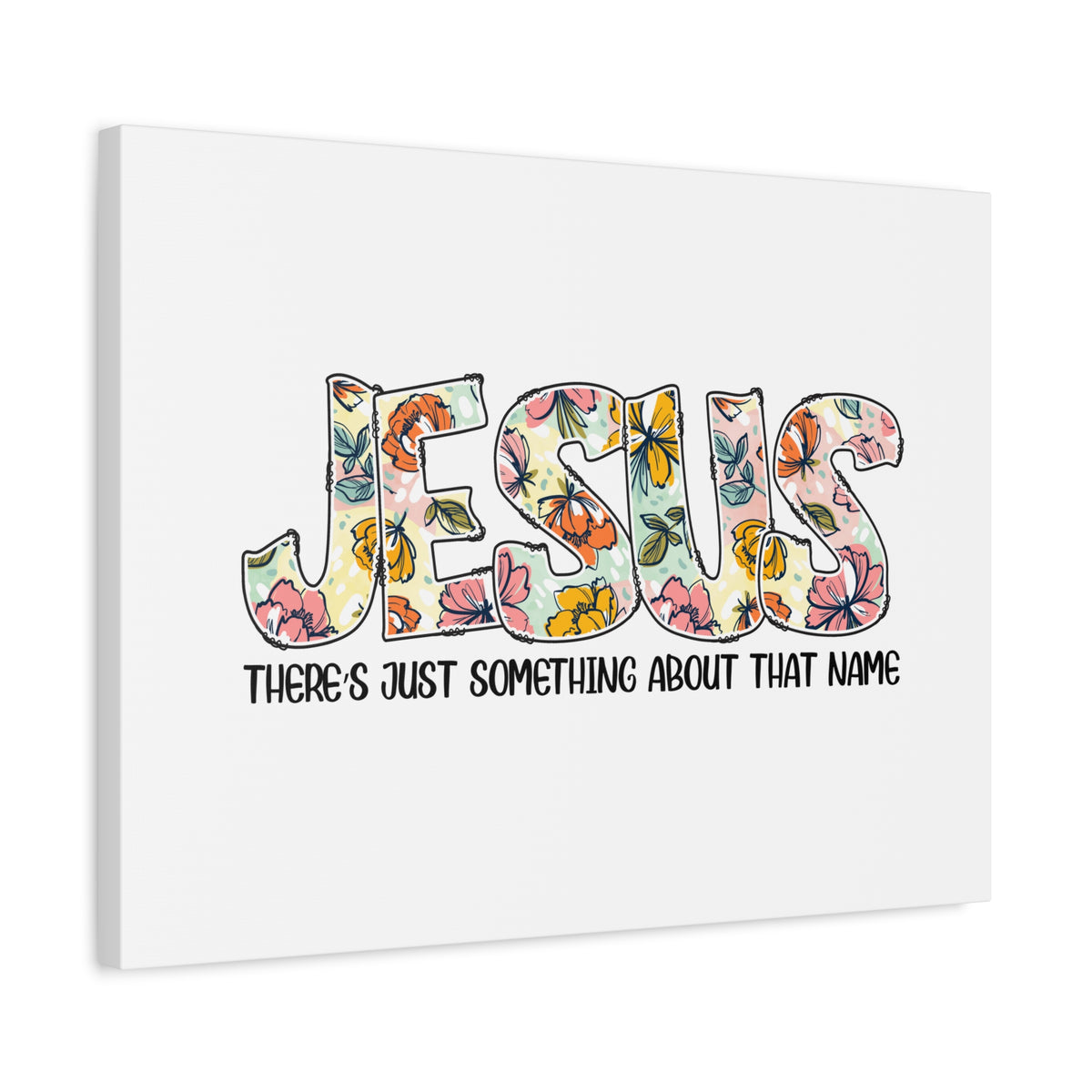 Scripture Canvas Jesus There's Just Something Hebrews 12:2 Flowers Christian Wall Art Bible Verse Print Ready to Hang