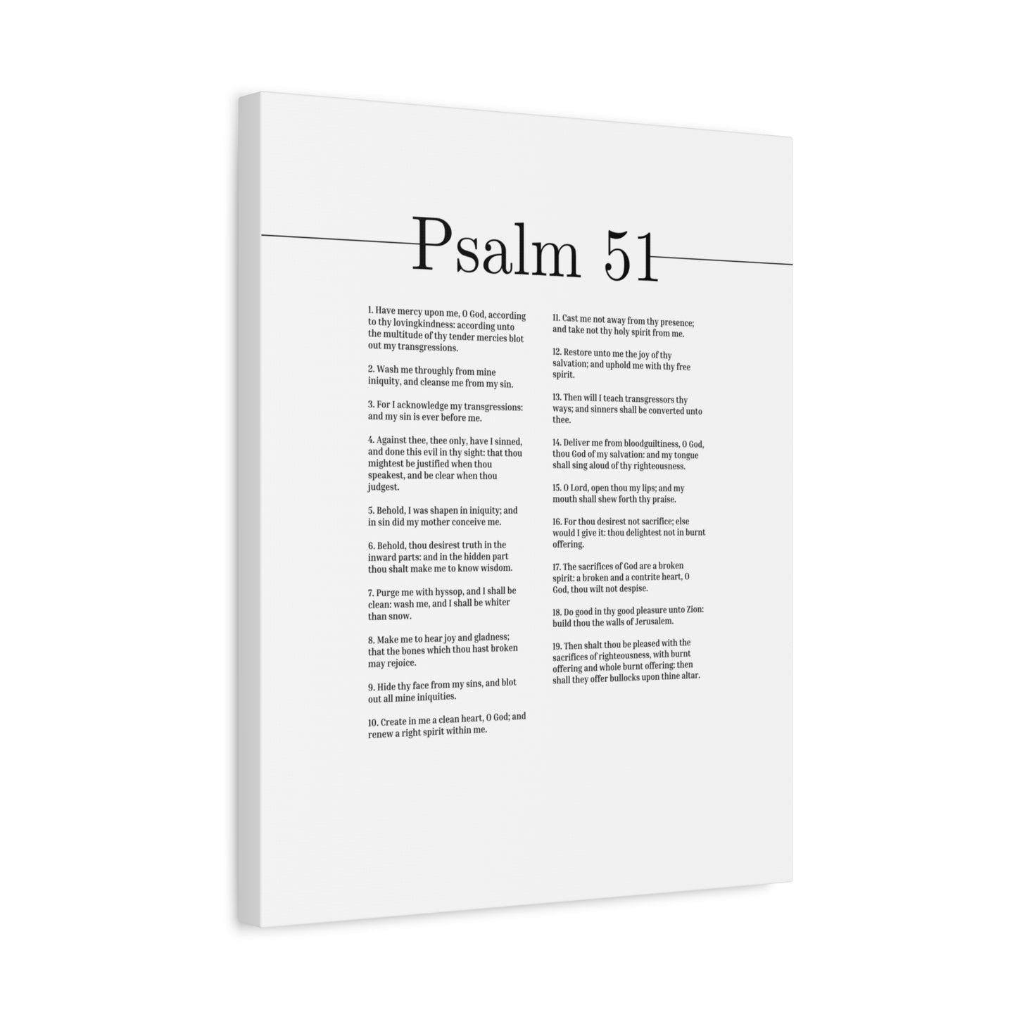 Scripture Canvas God Of My Salvation Psalm 51 Christian Wall Art Bible Verse Print Ready to Hang