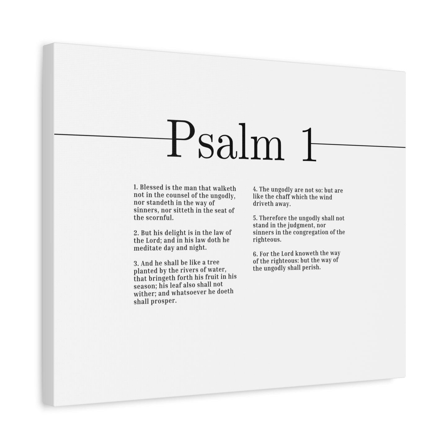 Scripture Canvas The Way Of The Righteous Psalm 1 Christian Wall Art Bible Verse Print Ready to Hang