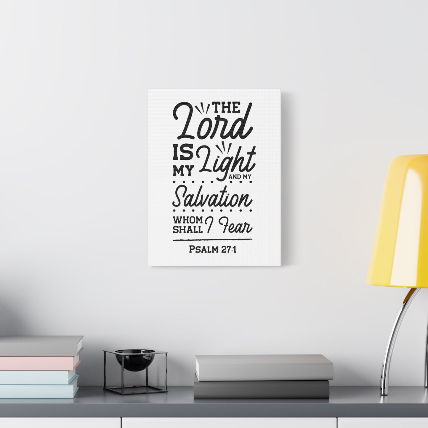 Scripture Canvas Lord Is My Light Psalm 27:1 Christian Wall Art Bible Verse Print Ready to Hang