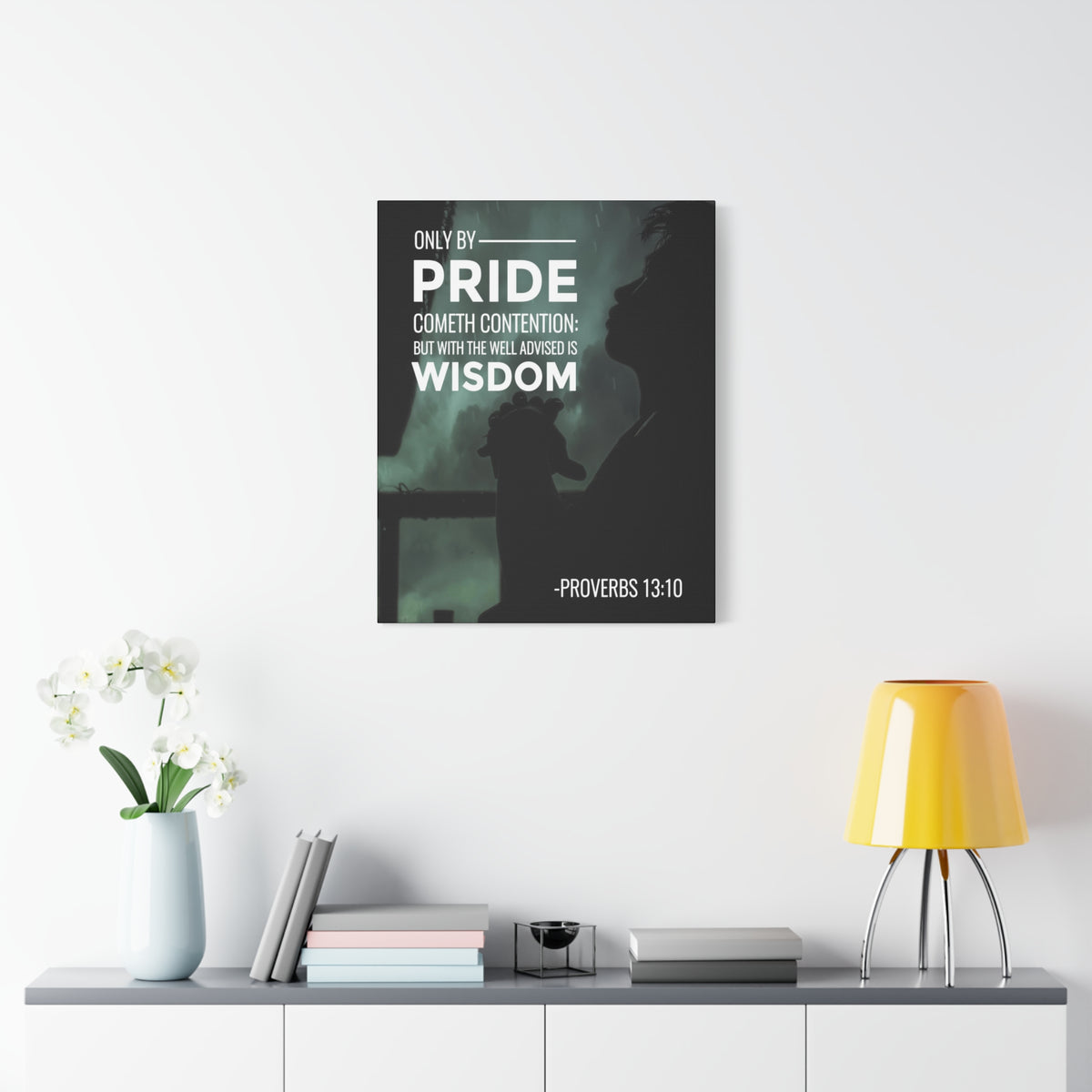 Scripture Canvas Only by Pride Proverbs 13:10 Christian Wall Art Bible Verse Print Ready to Hang