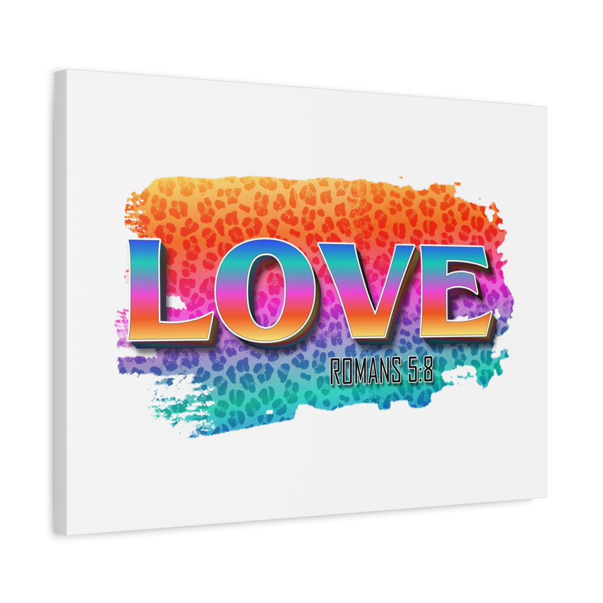 Scripture Canvas Love Romans 5:8 Christian Wall Art Bible Verse Print Ready to Hang