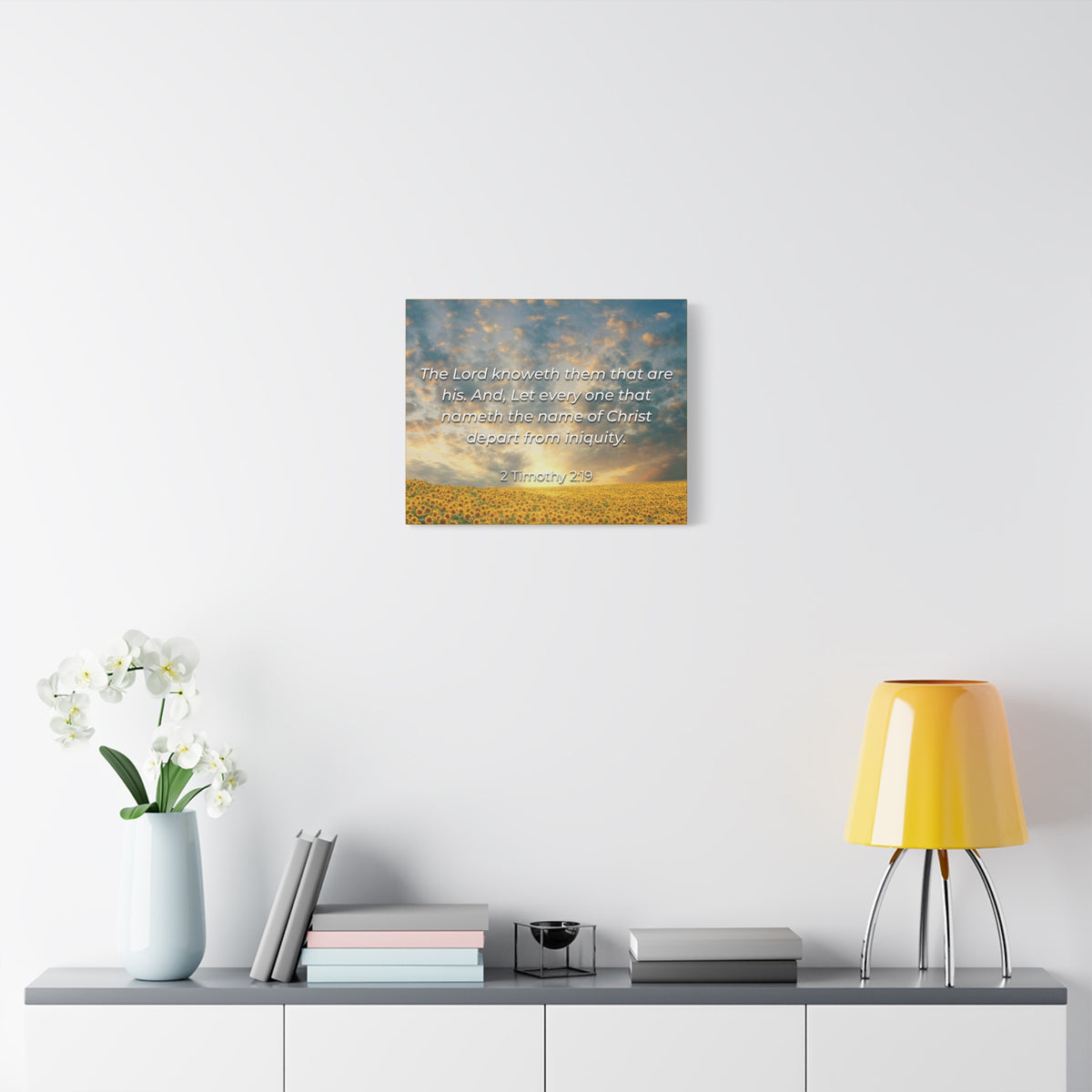 Scripture Canvas Foundation Of God 2 Timothy 2:19 Christian Wall Art Bible Verse Print Ready to Hang