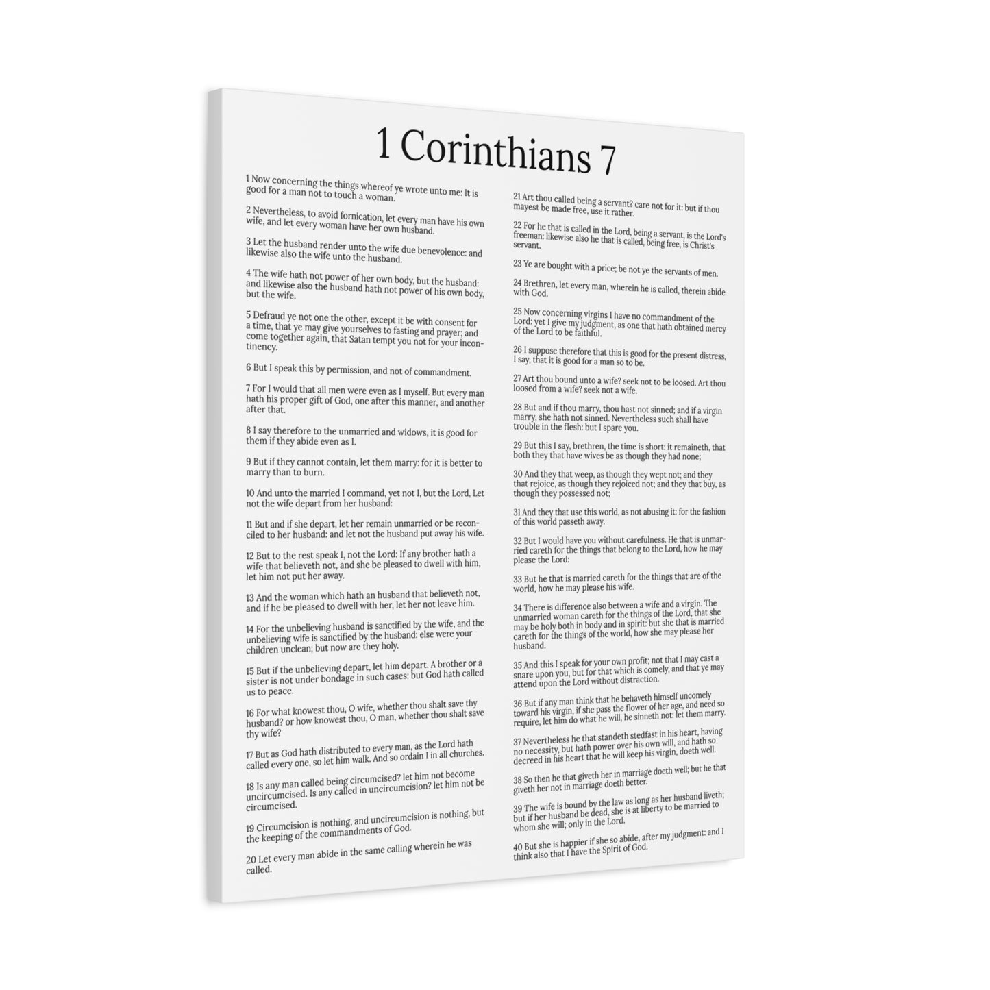 Scripture Walls Marriage 1 Corinthians 7 Chapter White Christian Wall Art Print Ready to Hang Unframed