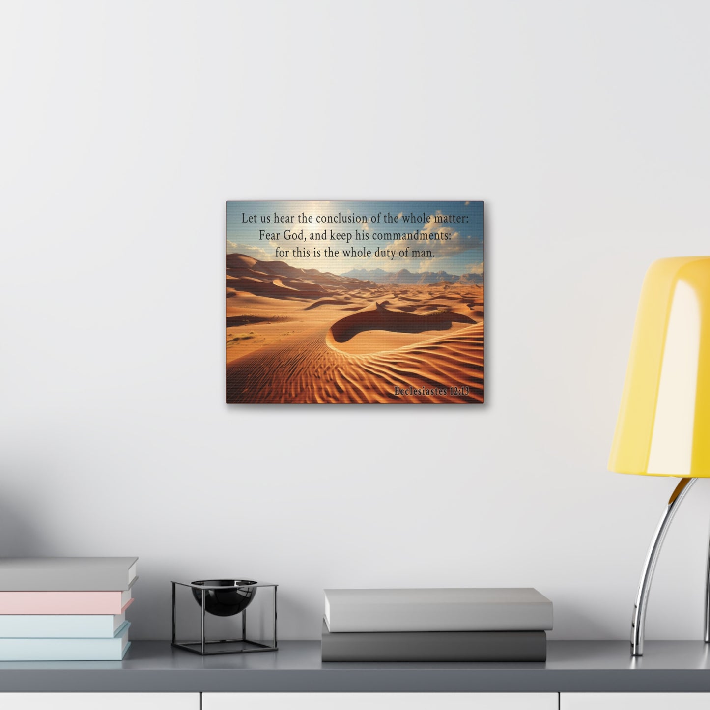 Ecclesiastes 12:13 Desert Bible Verse Canvas Christian Wall Art Ready to Hang Unframed