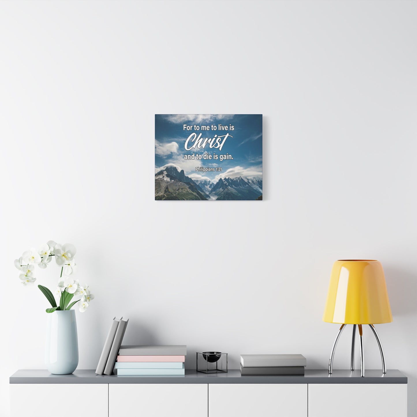 Bible Verse Canvas To Live is Christ Philippians 1:21 Wall Art Christian Home Decor