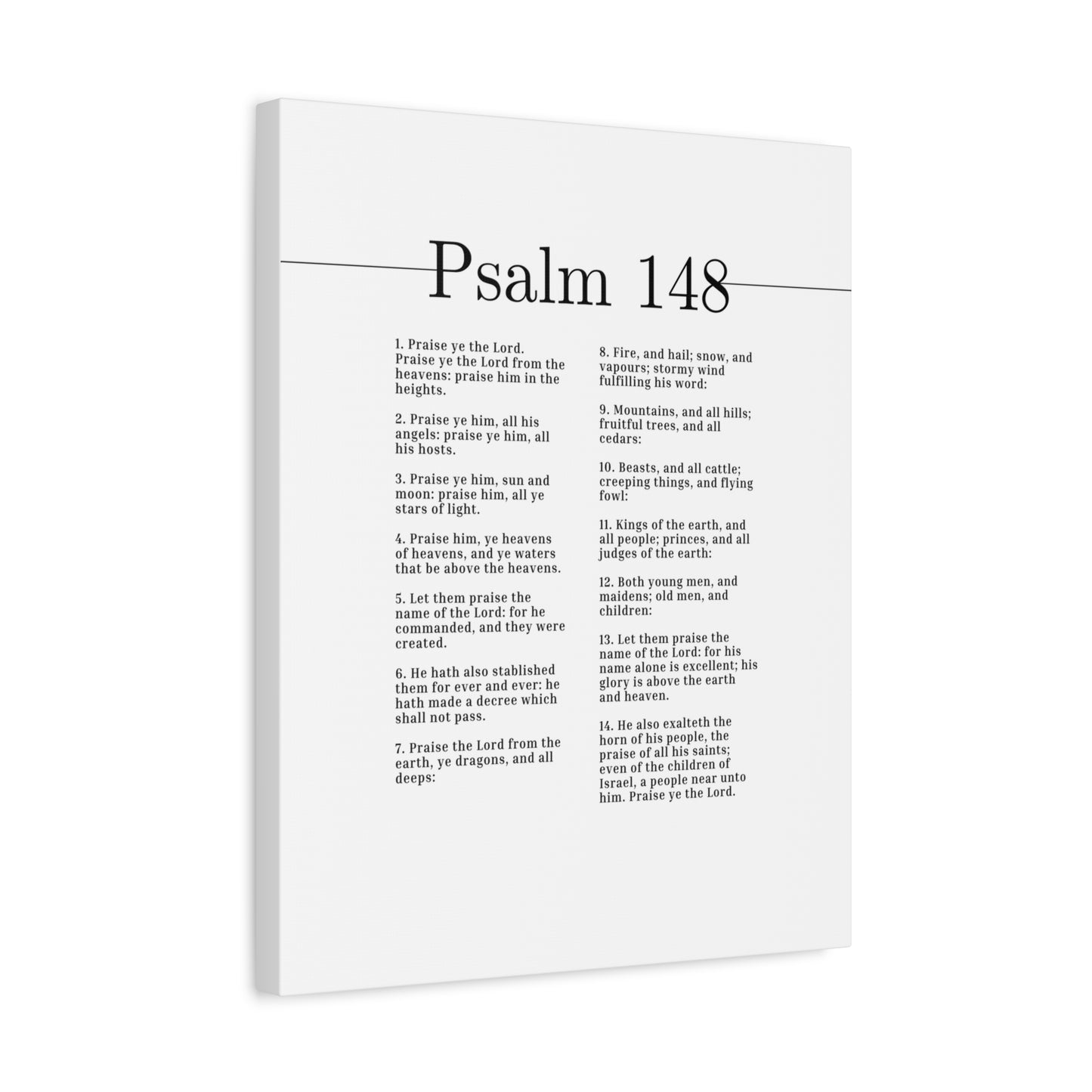 Scripture Canvas Praise Him, Ye Heavens Of Heavens Psalm 148 Christian Wall Art Bible Verse Print Ready to Hang