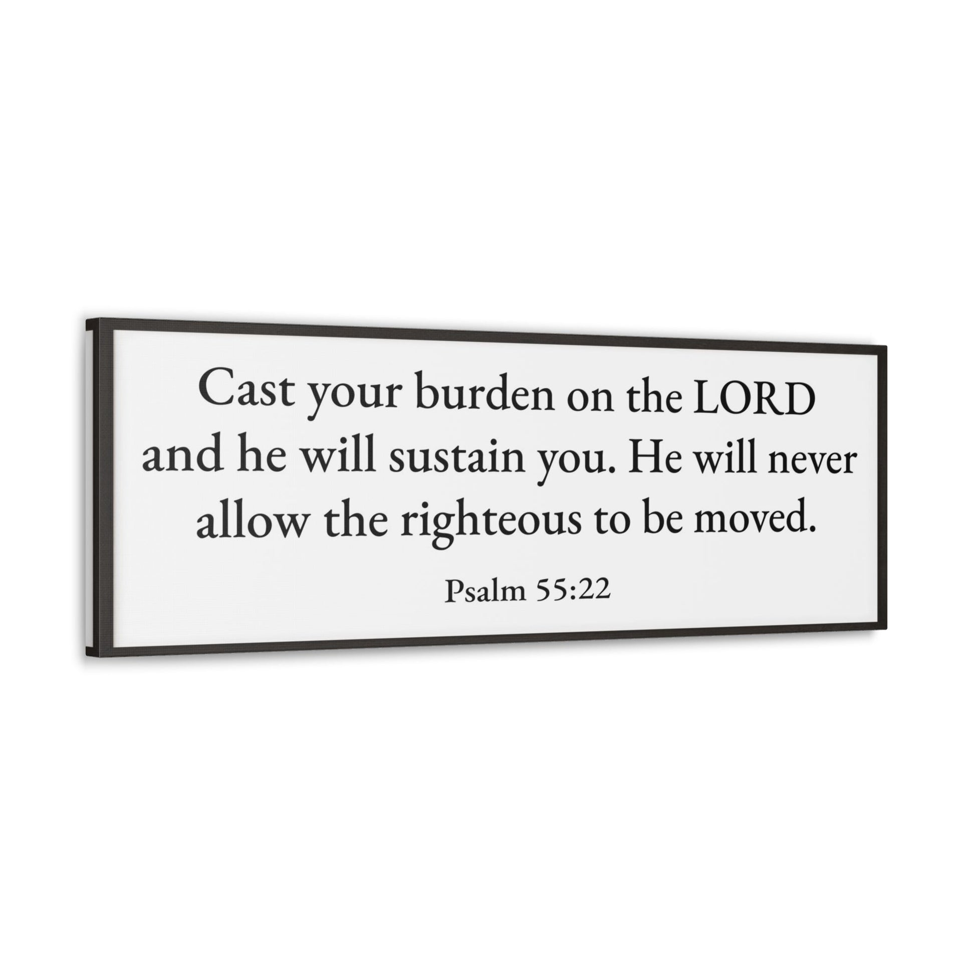 Scripture Walls Cast your Burdens Psalm‬ ‭55:22‬ White Bible Verse Canvas Christian Wall Art Ready to Hang Unframed-Express Your Love Gifts