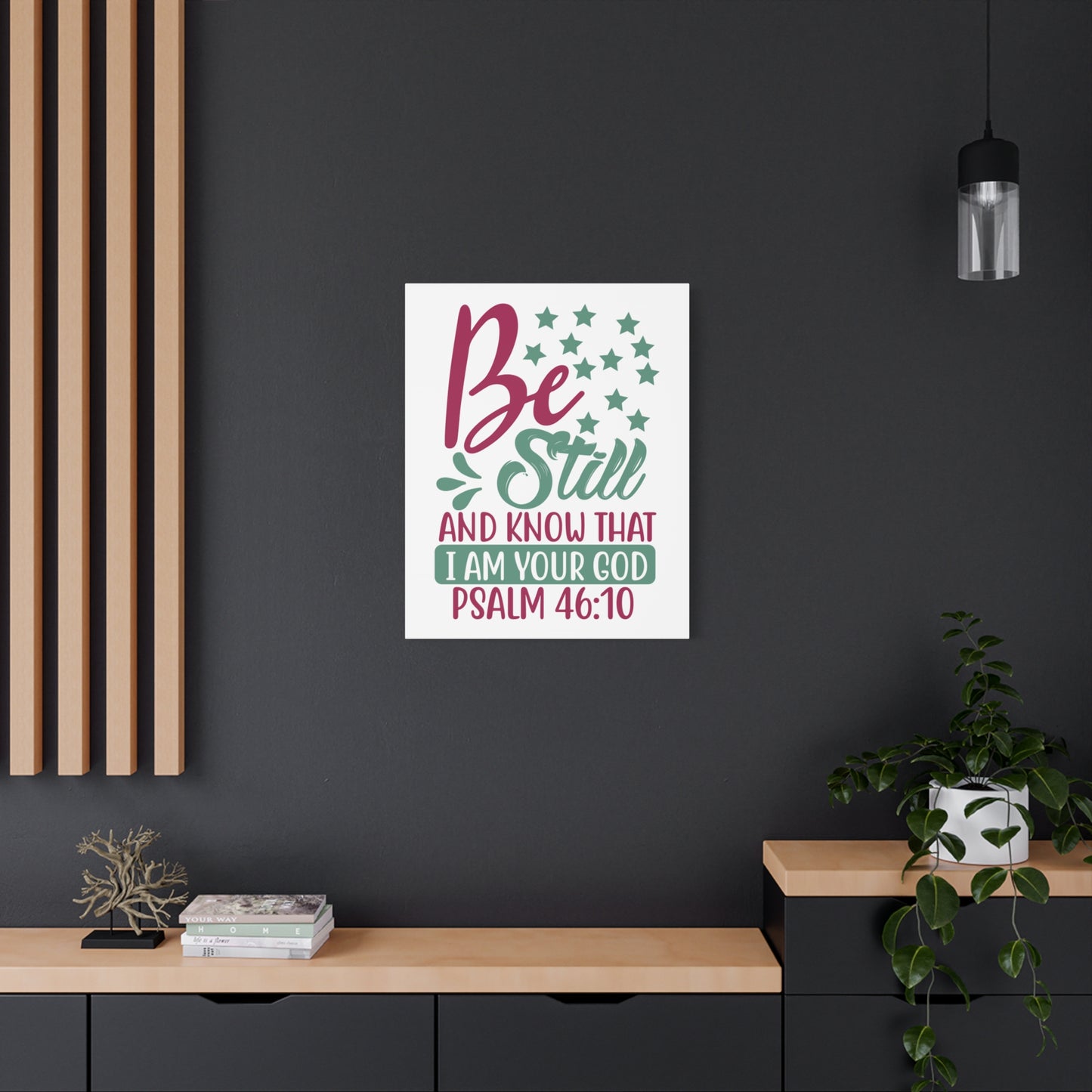 Scripture Canvas Be Still And Know That I Psalm 46:10 Christian Wall Art Print Ready to Hang