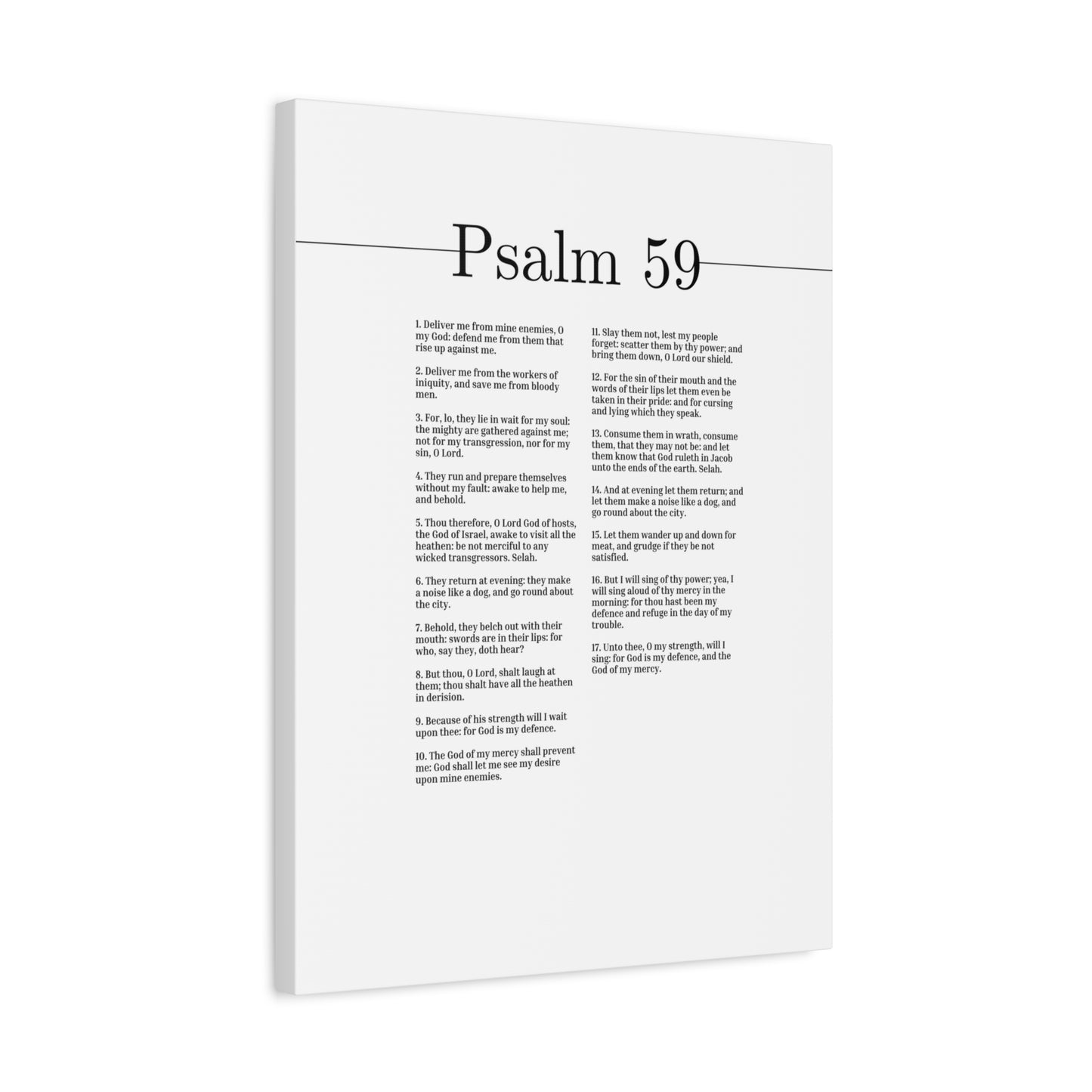 Scripture Canvas O Lord Our Shield Psalm 59 Christian Wall Art Bible Verse Print Ready to Hang