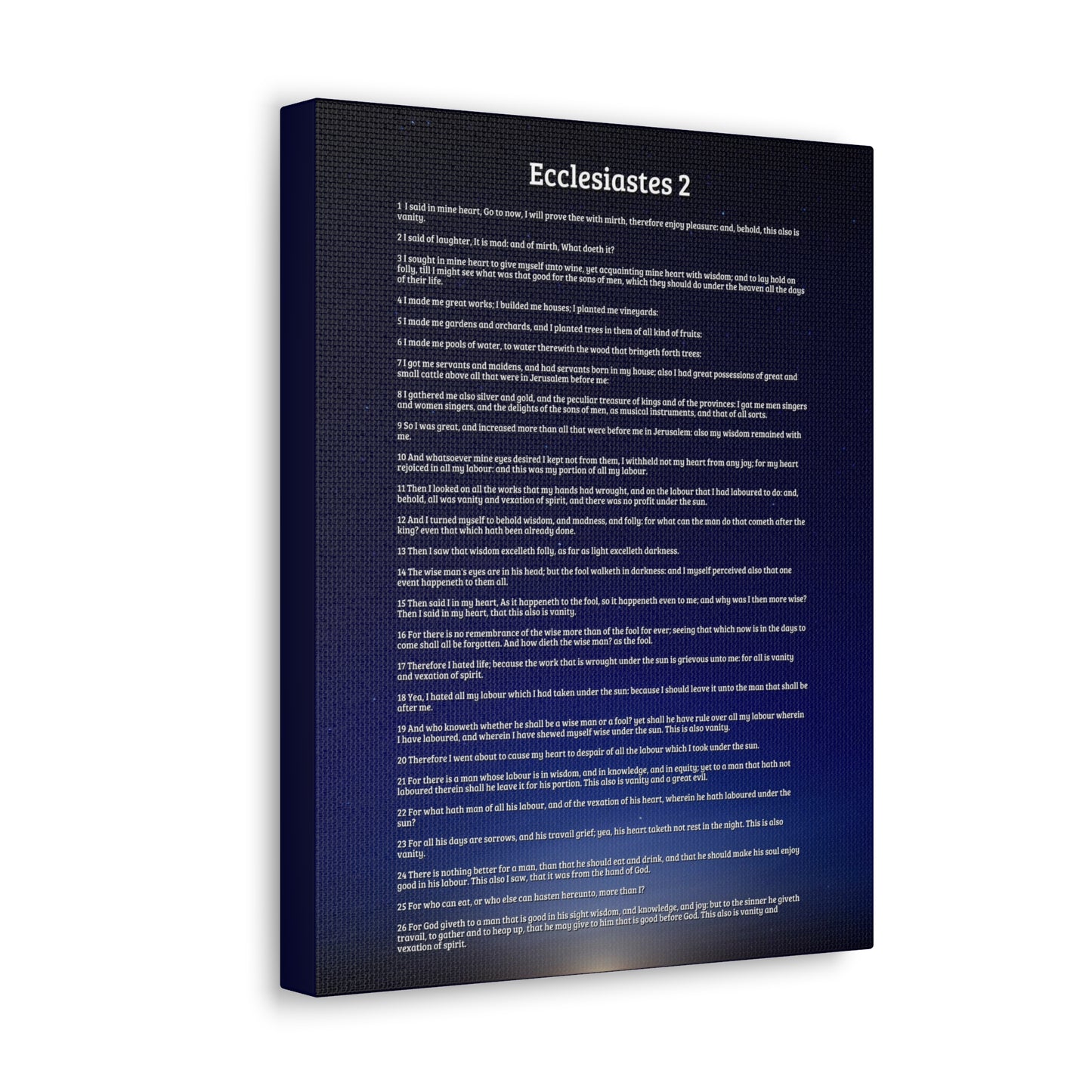 Vanity Of Pleasure & Achievement Ecclesiastes 2 Bible Verse Canvas Christian Wall Art Ready to Hang