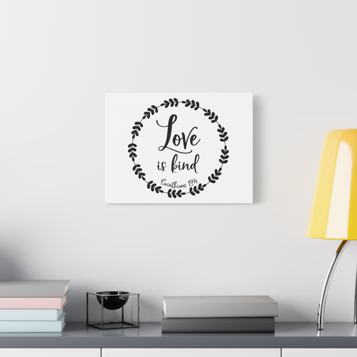 Scripture Canvas Love Is Kind Corinthians 13:4 Christian Wall Art Bible Verse Print Ready to Hang
