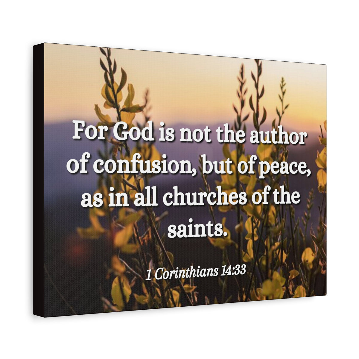 Scripture Canvas The Saints 1 Corinthians 14:33 Christian Wall Art Bible Verse Print Ready to Hang