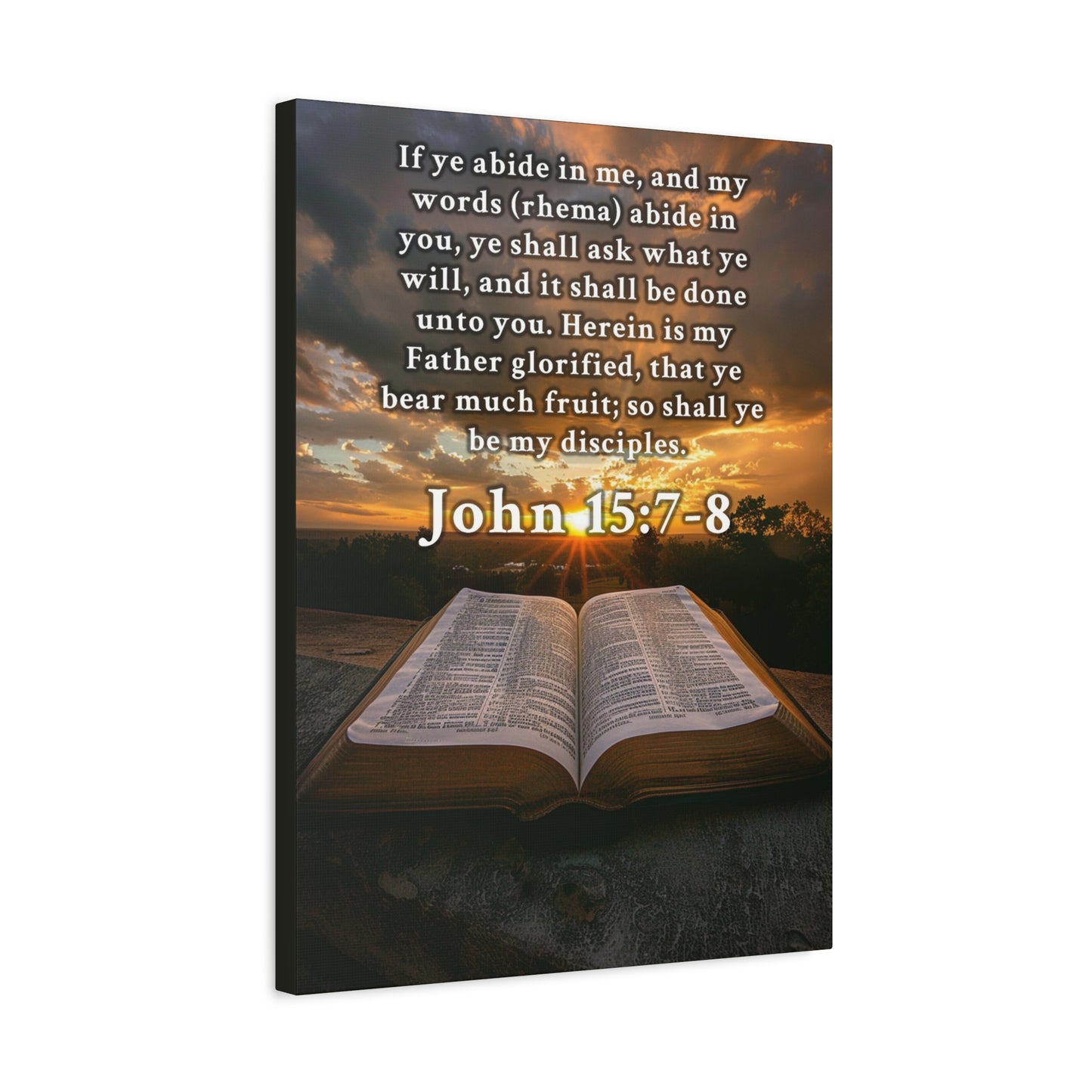 Scripture Walls John 15:7-8 KJV Bible Verse Canvas Christian Wall Art Ready to Hang Unframed