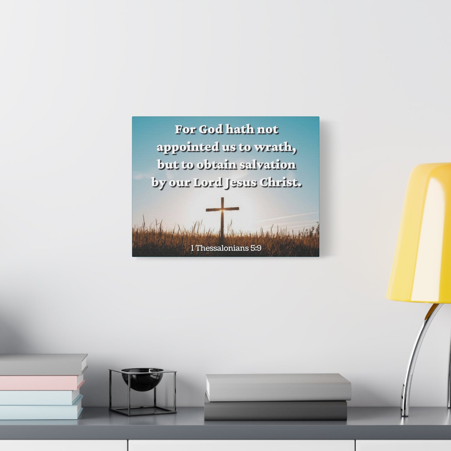 Scripture Canvas To Obtain Salvation 1 Thessalonians 5:9 Christian Wall Art Bible Verse Print Ready to Hang