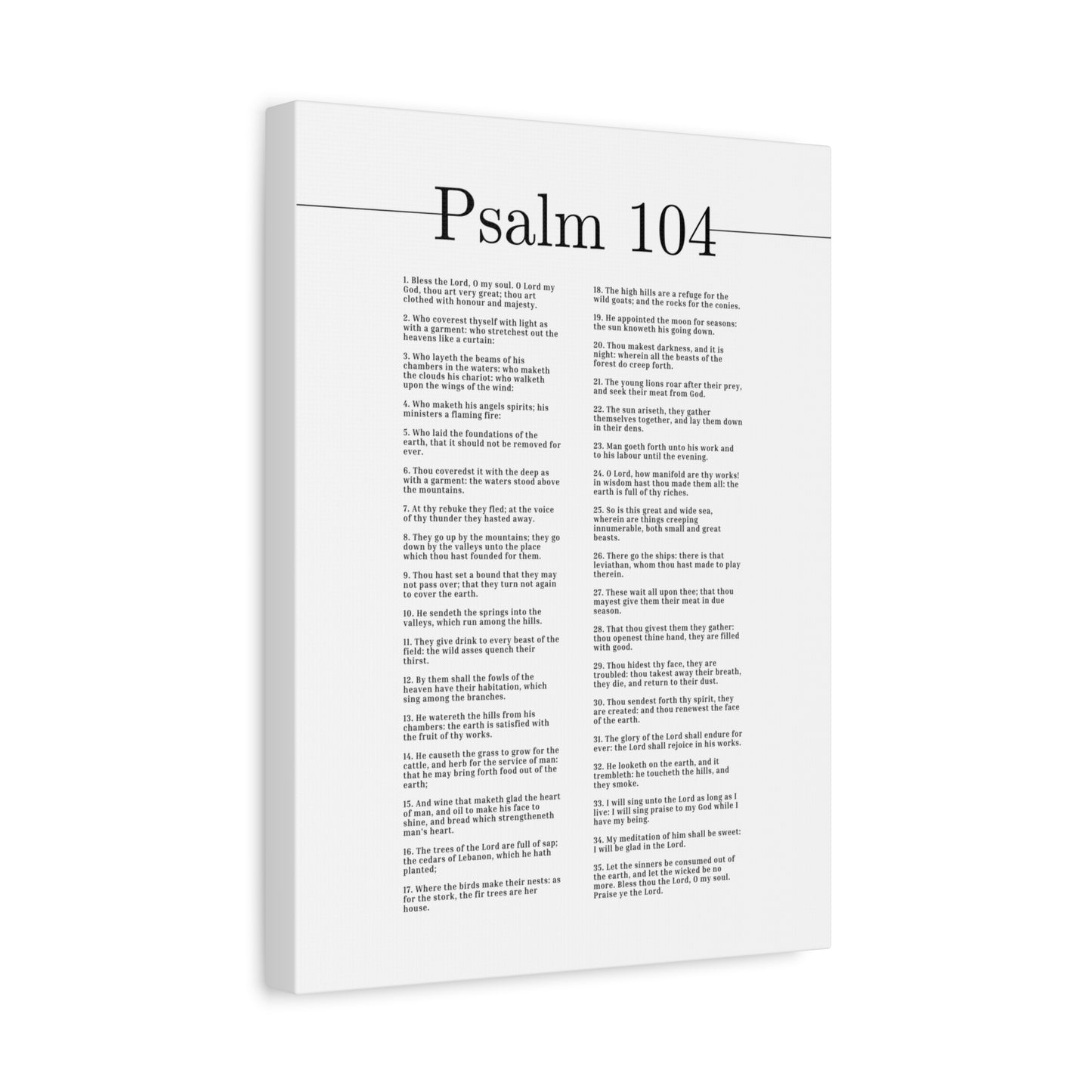 Scripture Canvas Clothed In Honour And Majesty Psalm 104 Christian Wall Art Bible Verse Print Ready to Hang