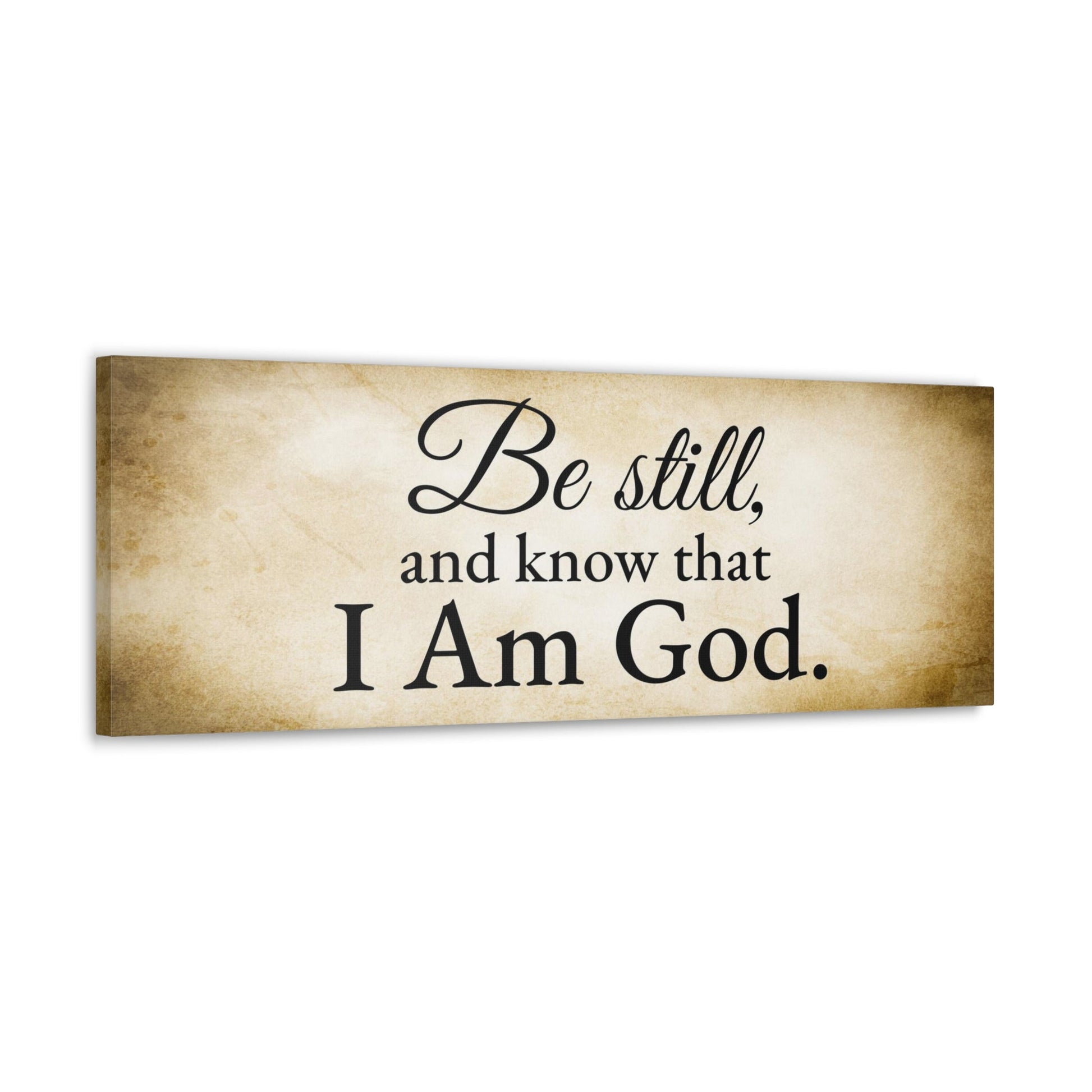 Scripture Walls Be Still Psalm 46:10 Gold Bible Verse Canvas Christian Wall Art Ready to Hang Unframed-Express Your Love Gifts