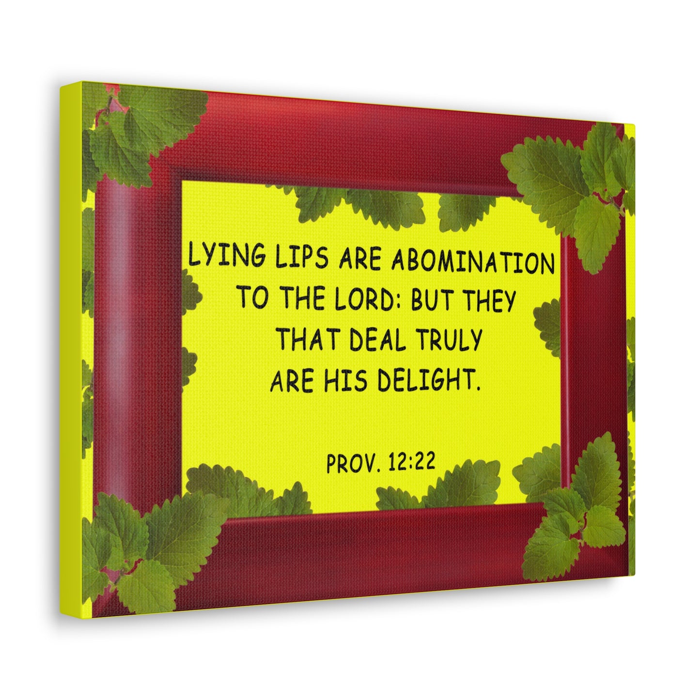 To The Lord Proverbs 12:22 Bible Verse Canvas Christian Wall Art Bible Verse Print Ready To Hang