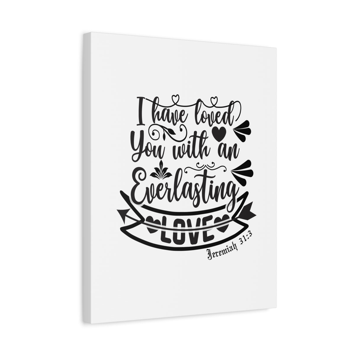 Scripture Canvas An Everlasting Love Jeremiah 31:3 Christian Wall Art Bible Verse Print Ready to Hang