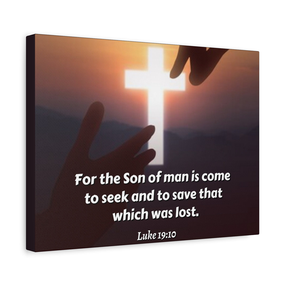 Scripture Canvas Son Of Man Luke 19:10 Christian Wall Art Bible Verse Print Ready to Hang