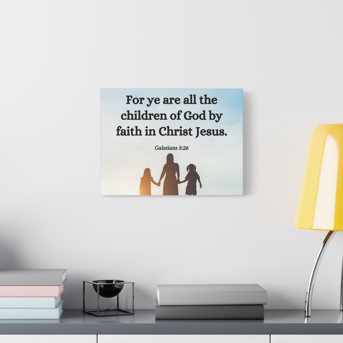 Scripture Canvas By Faith Galatians 3:26 Christian Wall Art Bible Verse Print Ready to Hang