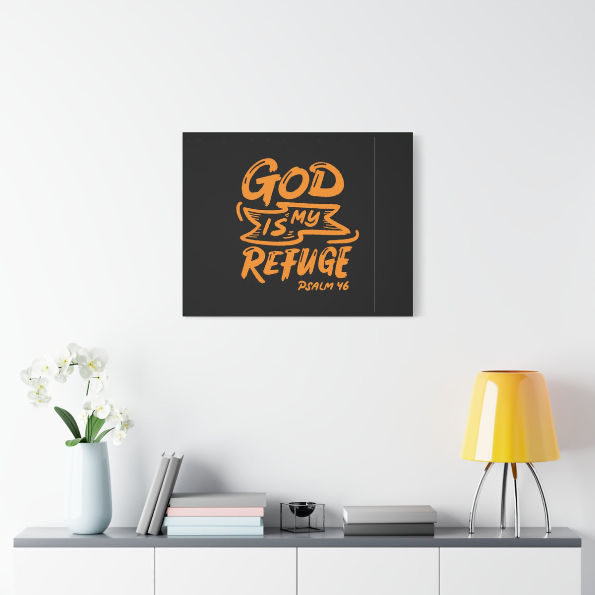 Scripture Canvas My Refuge Psalm 46 Christian Wall Art Bible Verse Print Ready to Hang