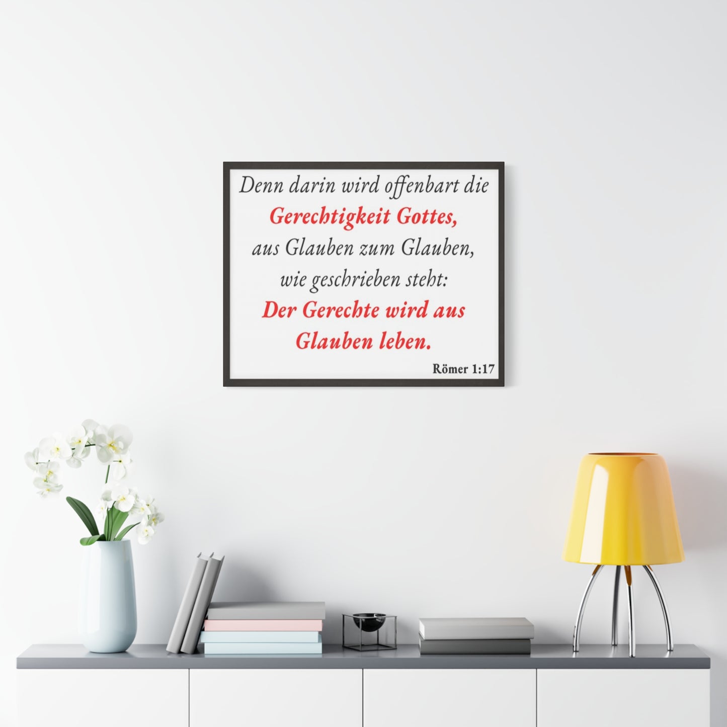 Scripture Walls Römer 1:17 Romans 1:17 Live By Faith German White Bible Verse Canvas Christian Wall Art Ready to Hang Unframed