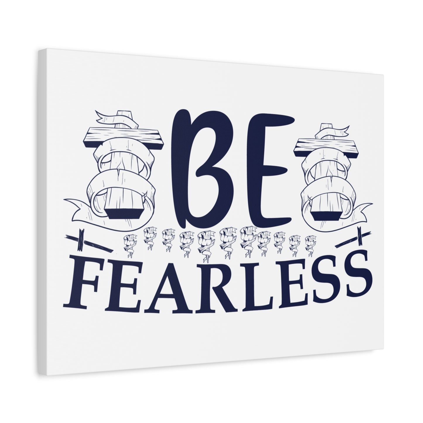 Scripture Canvas Be Fearless Psalm 46:2 Christian Wall Art Print Ready to Hang