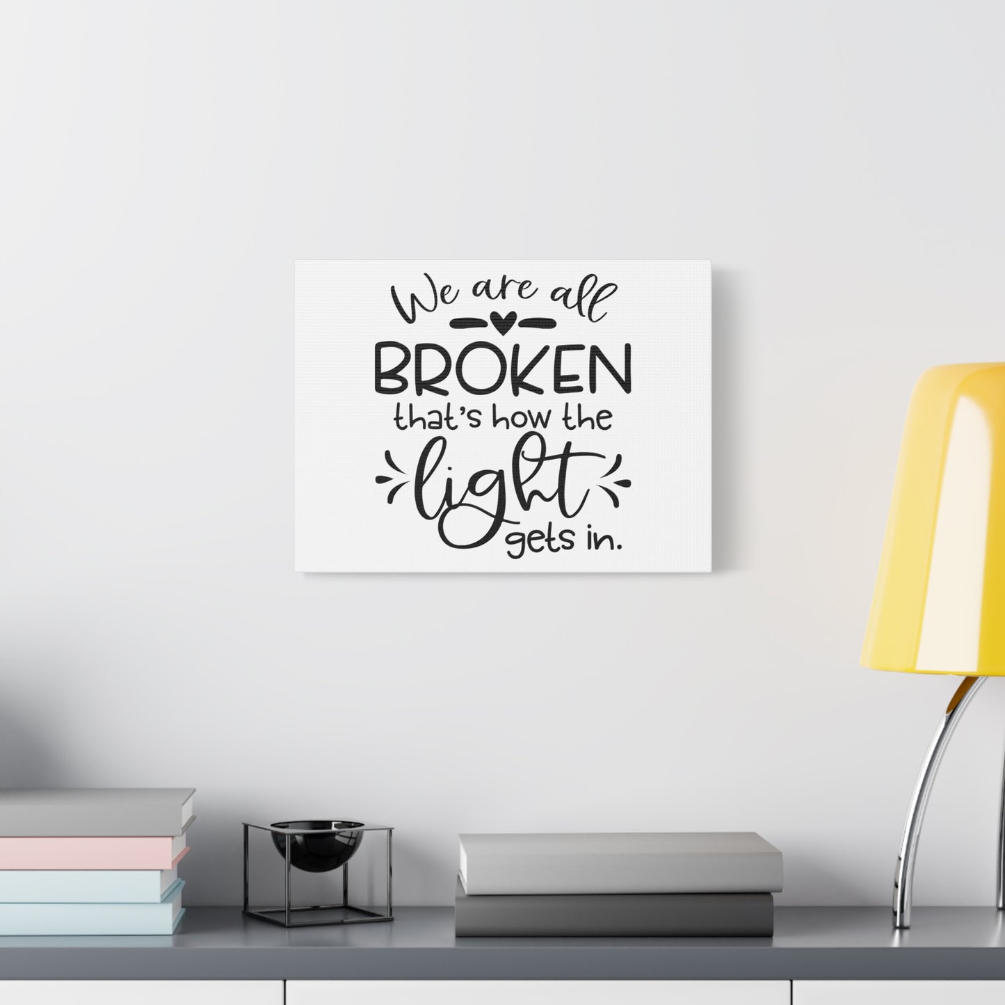 Scripture Canvas How The Light Gets In Psalm 51:17 Christian Wall Art Bible Verse Print Ready to Hang