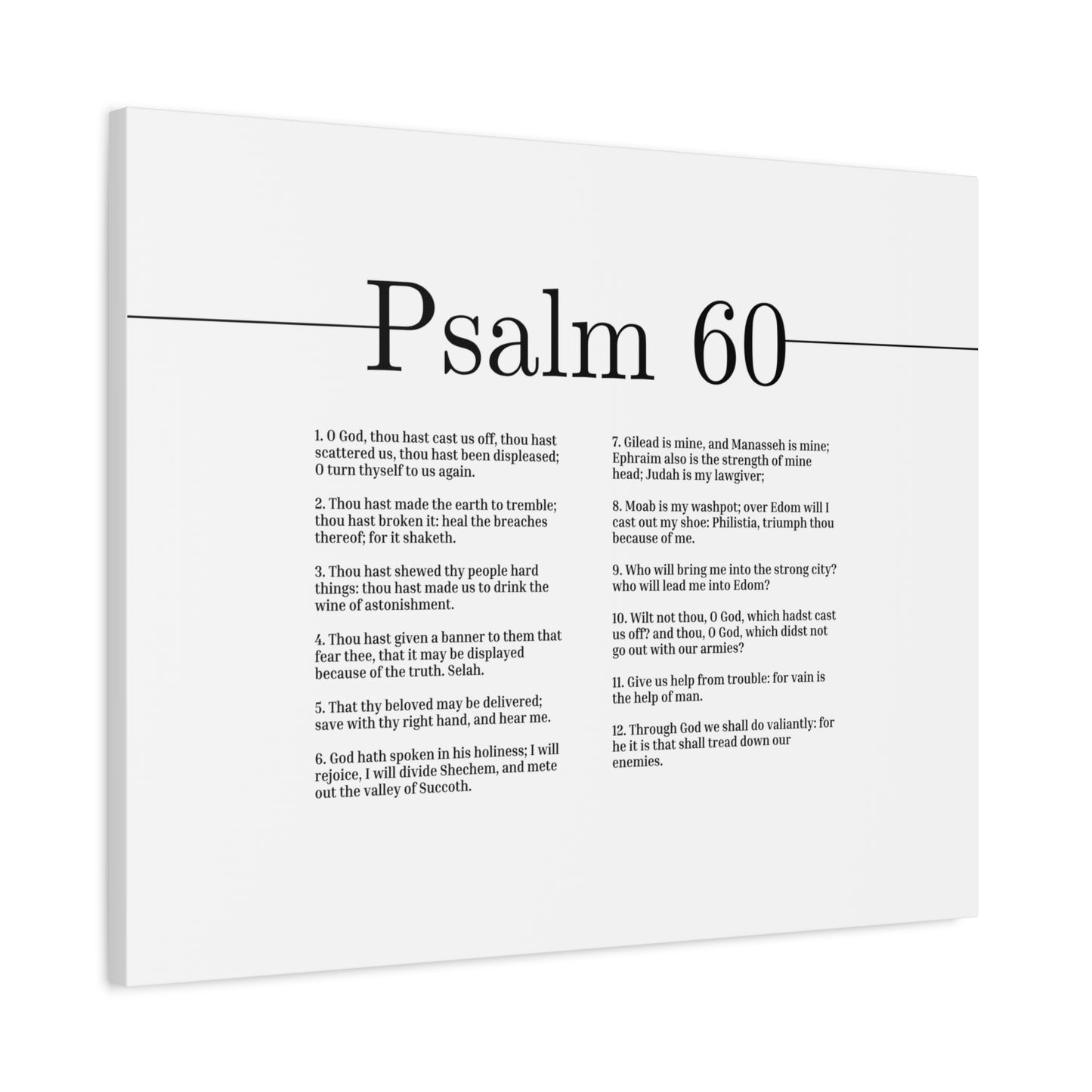 Scripture Canvas His Holiness Psalm 60 Christian Wall Art Bible Verse Print Ready to Hang