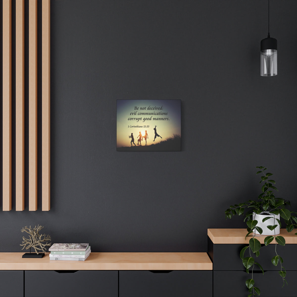 Scripture Canvas Don’t Be Deceived 1 Corinthians 15:33 Christian Wall Art Bible Verse Print Ready to Hang
